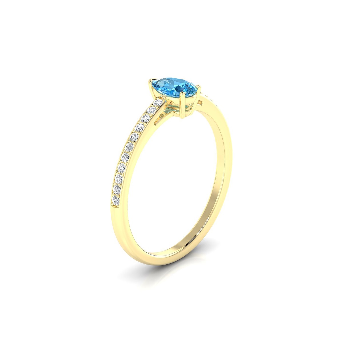 Promise | 18k Yellow Gold 6 x 4 mm Pear Topaz Ring
