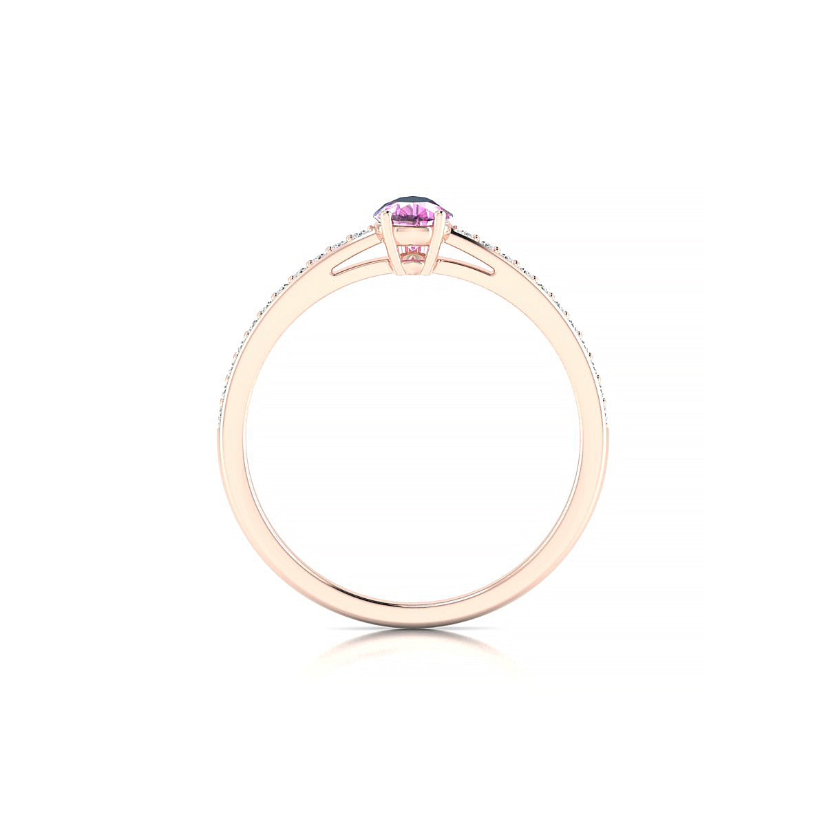 Promise | 18k Rose Gold 6 x 4 mm Pear Pink Sapphire Ring