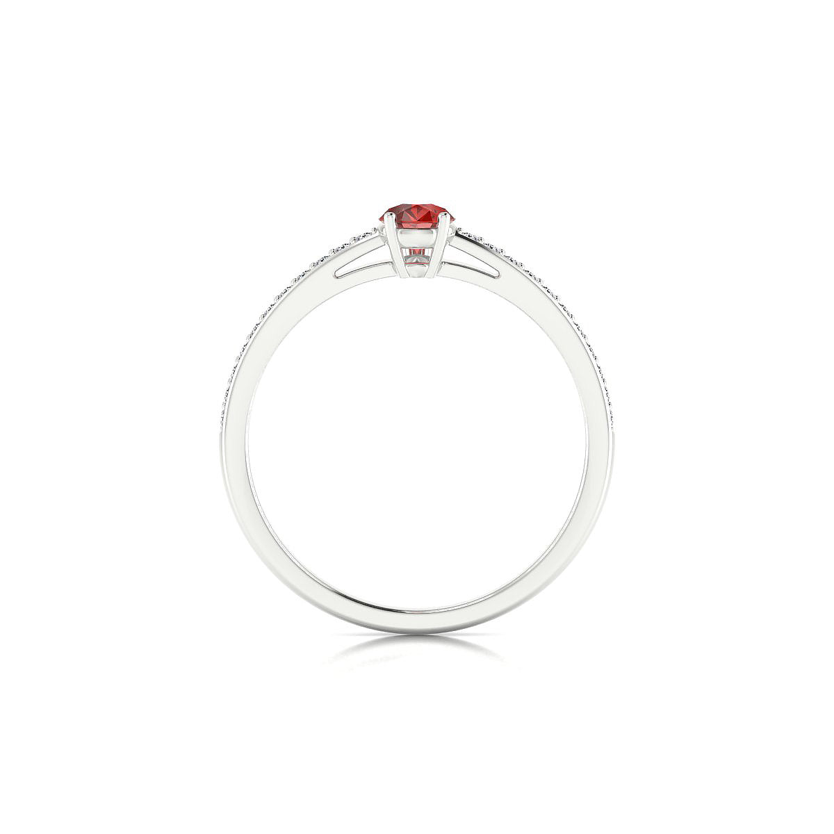 Promise | 18k White Gold 6 x 4 mm Pear Garnet Ring