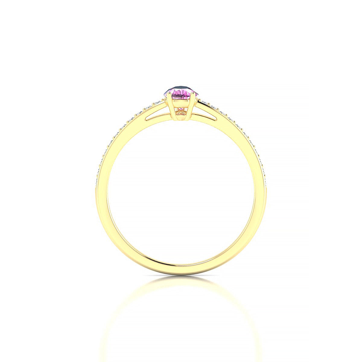 Promise | 18k Yellow Gold 6 x 4 mm Pear Pink Sapphire Ring