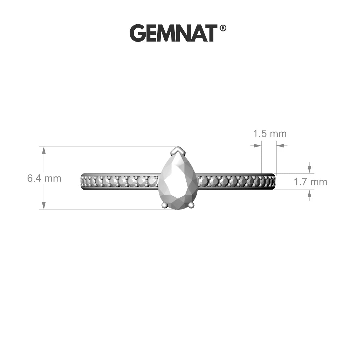 Promise | 18k Yellow Gold 6 x 4 mm Pear Rhodolite Ring