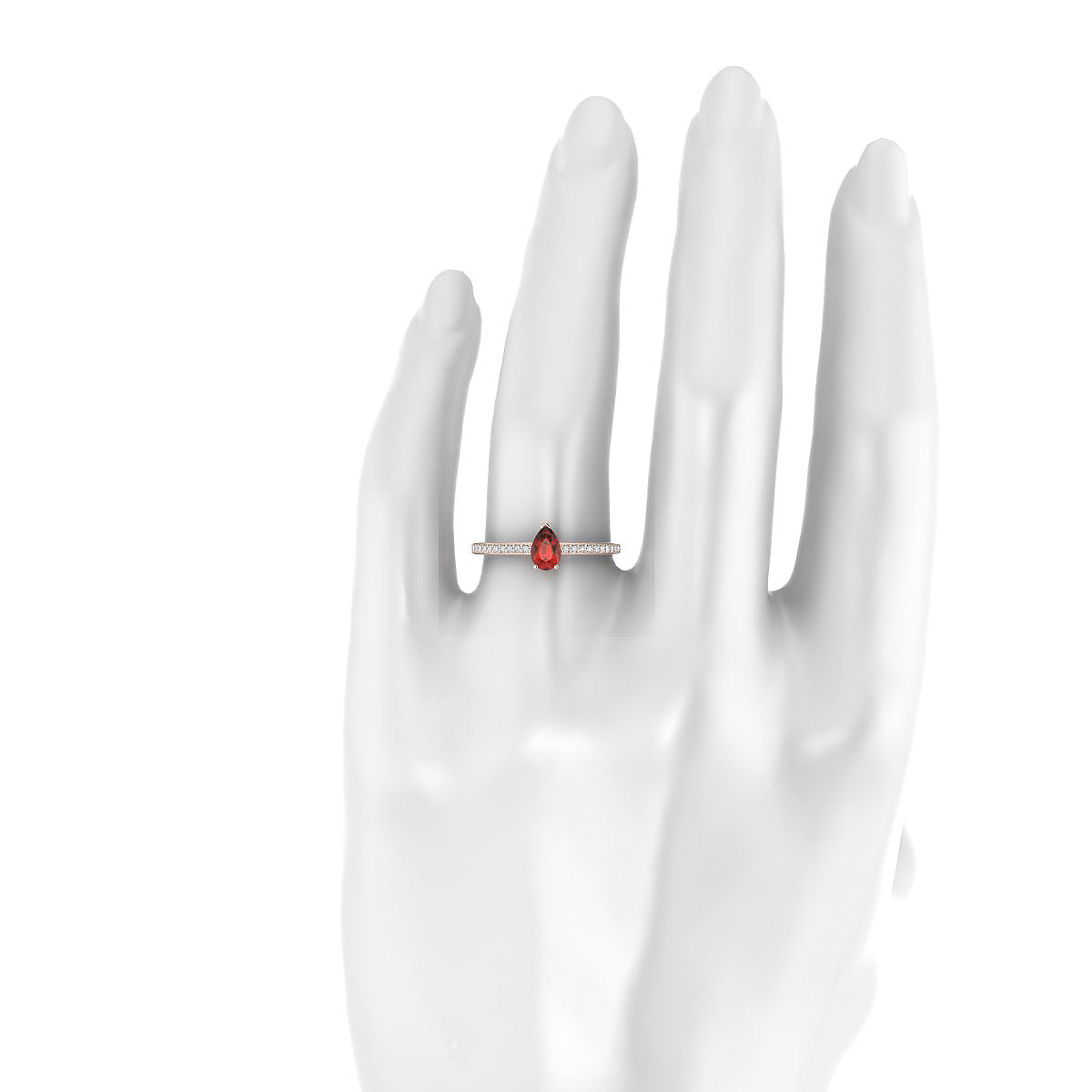 Promise | 18k Rose Gold 6 x 4 mm Pear Garnet Ring