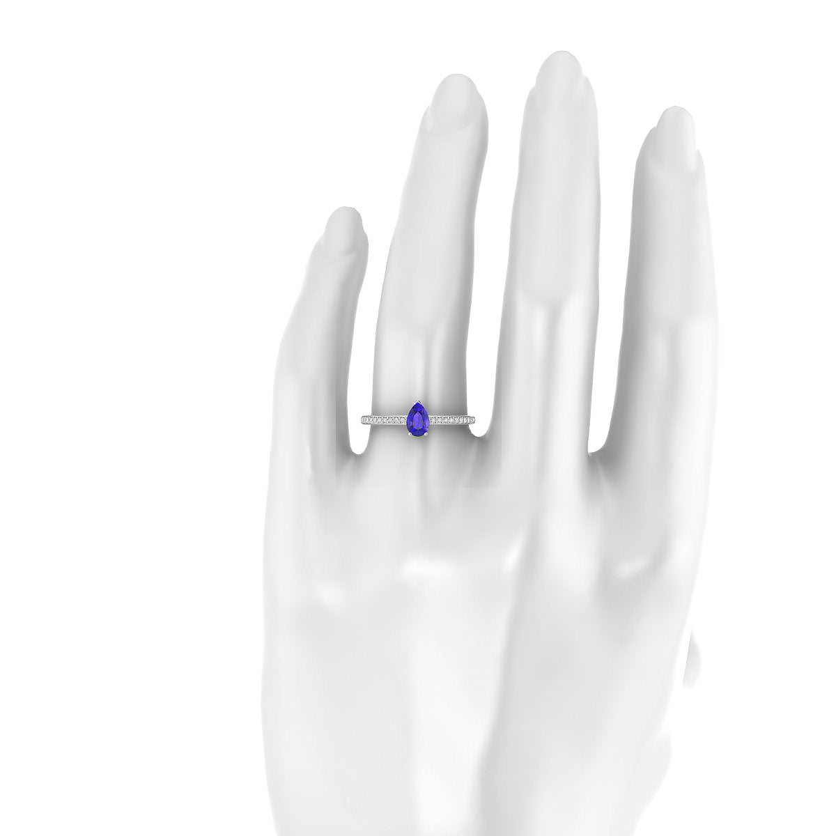 Promise | 18k White Gold 6 x 4 mm Pear Tanzanite Ring