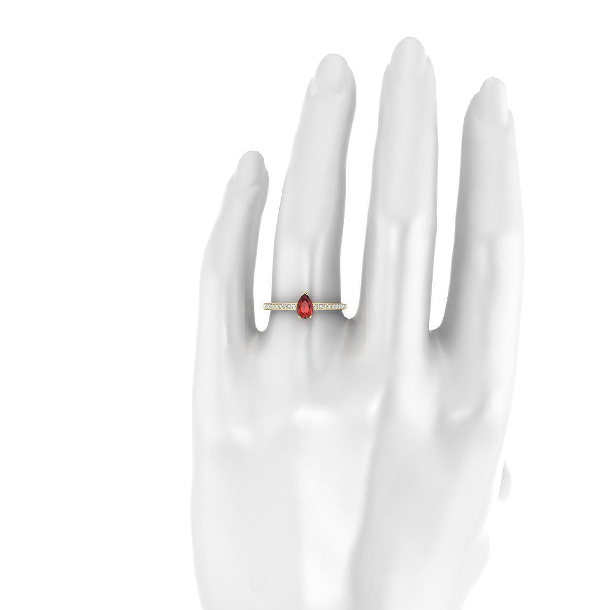 Promise | 18k Yellow Gold 6 x 4 mm Pear Garnet Ring