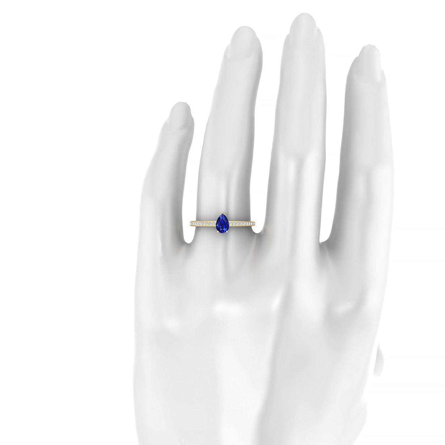 Promise | 18k Yellow Gold 6 x 4 mm Pear Sapphire Ring