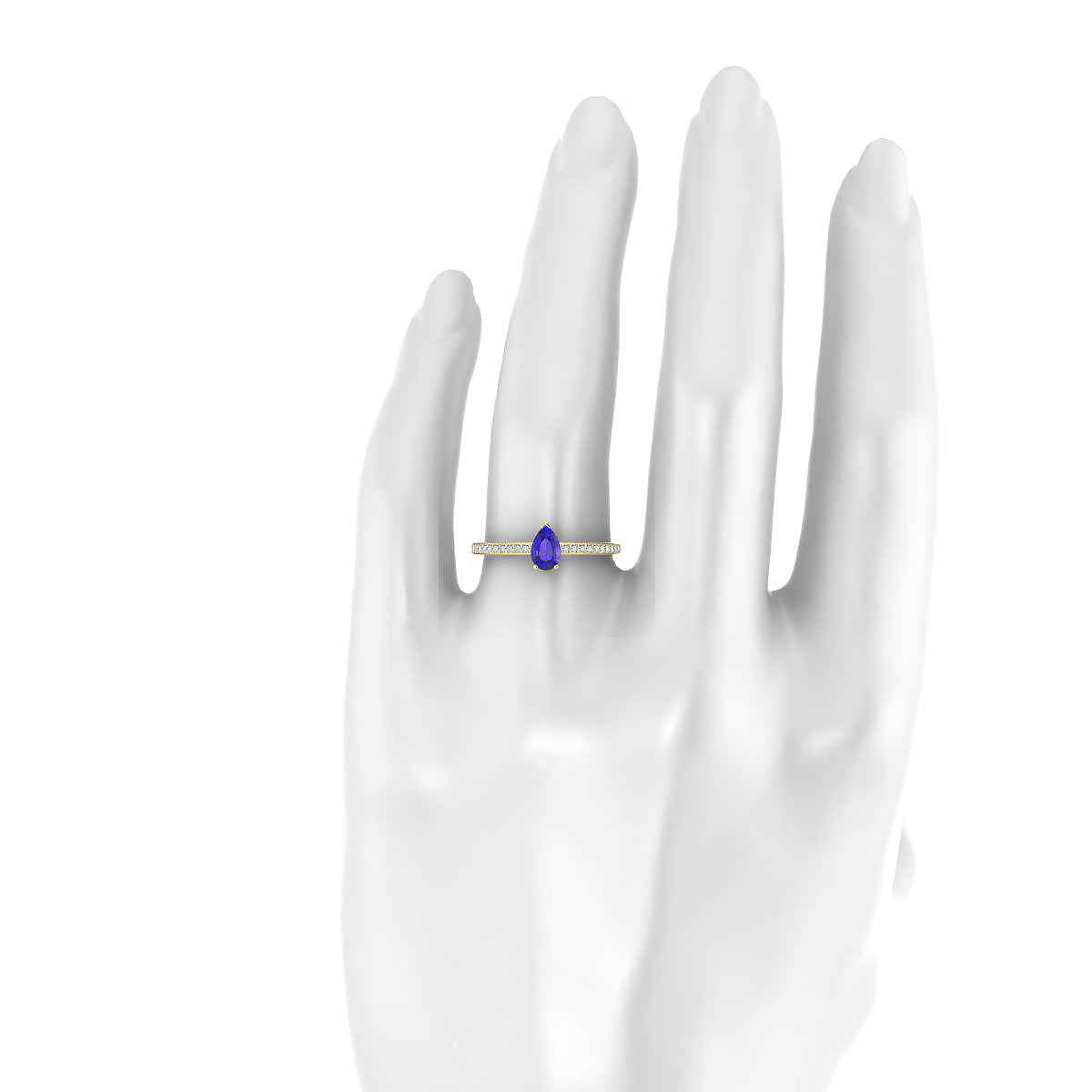 Promise | 18k Yellow Gold 6 x 4 mm Pear Tanzanite Ring