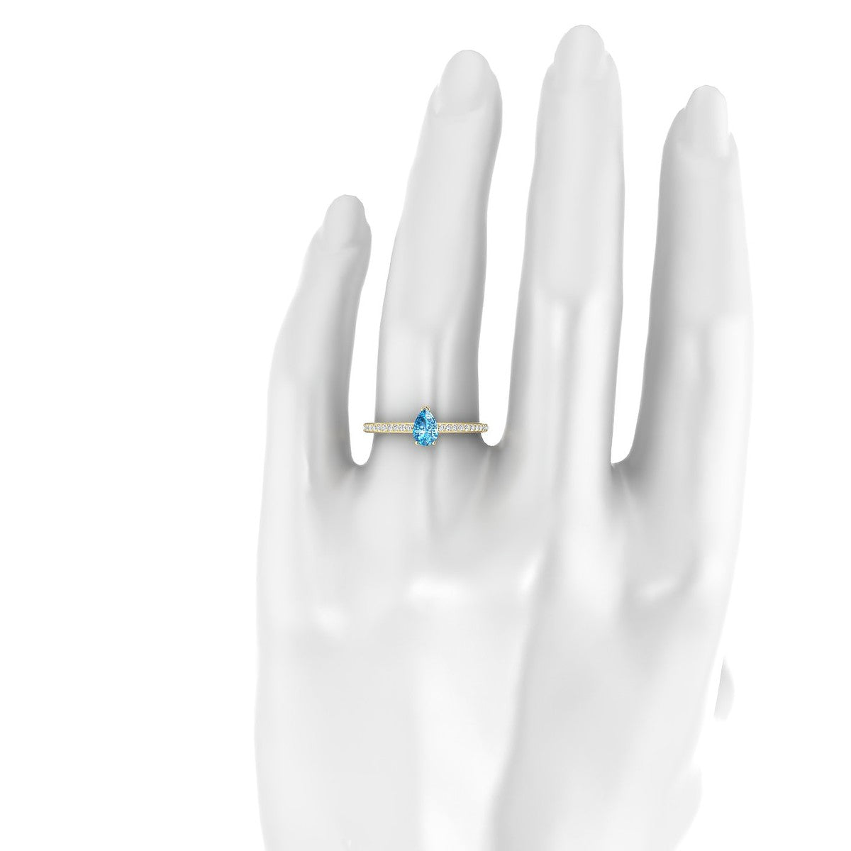 Promise | 18k Yellow Gold 6 x 4 mm Pear Topaz Ring