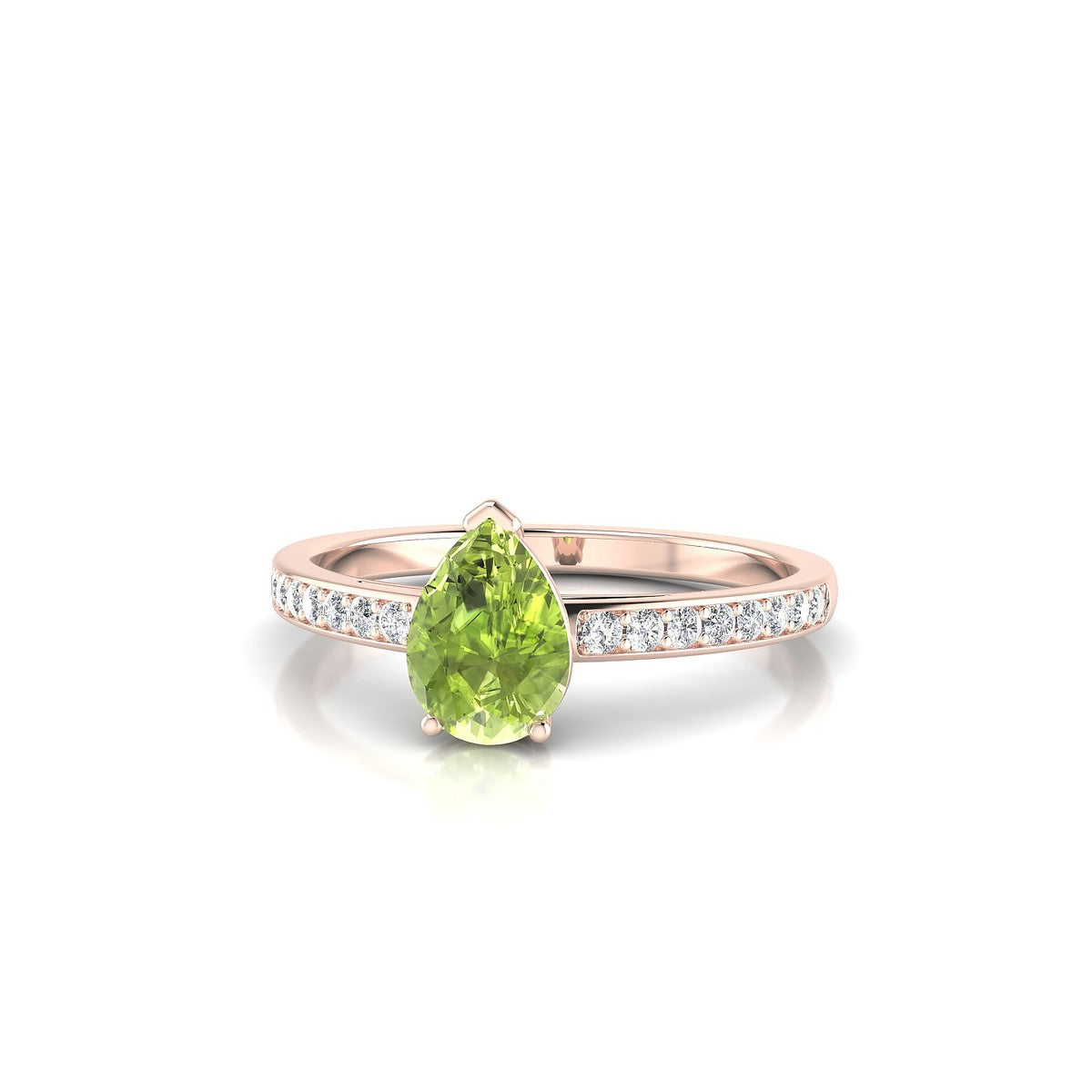 Promise | 18k Rose Gold 7 x 5 mm Pear Peridot Ring