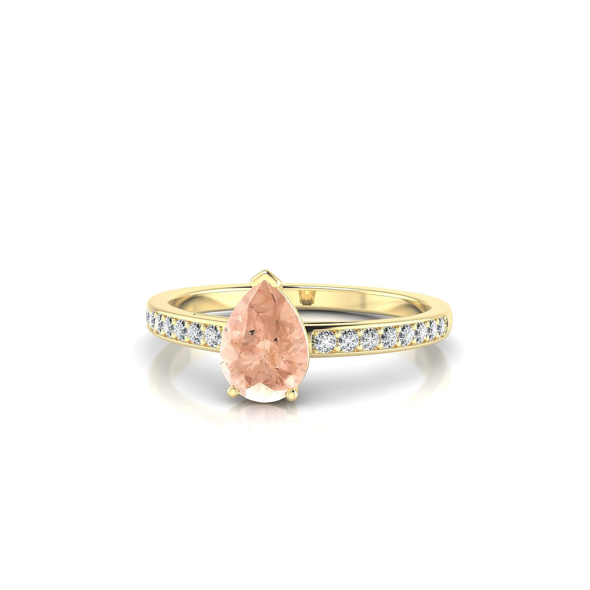 Promise | 18k Yellow Gold 7 x 5 mm Pear Morganite Ring