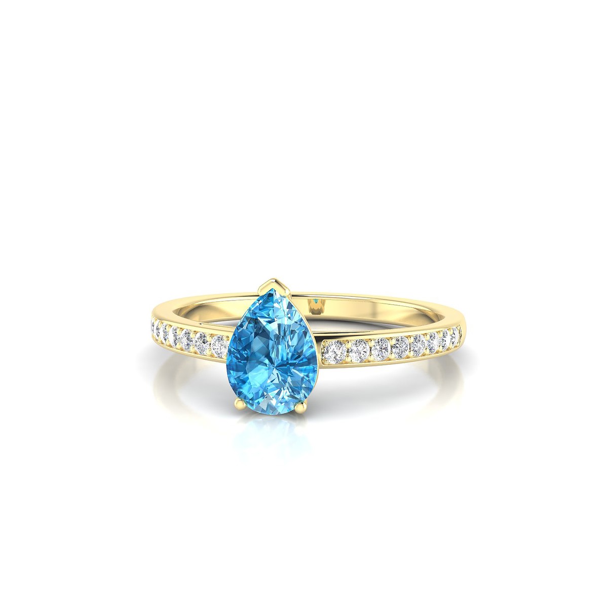 Promise | 18k Yellow Gold 7 x 5 mm Pear Topaz Ring