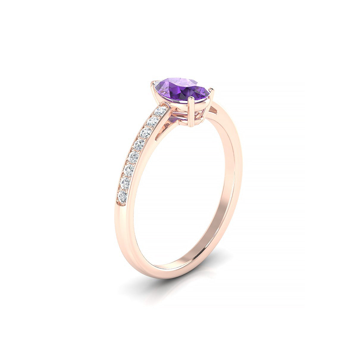Promise | 18k Rose Gold 7 x 5 mm Pear Amethyst Ring