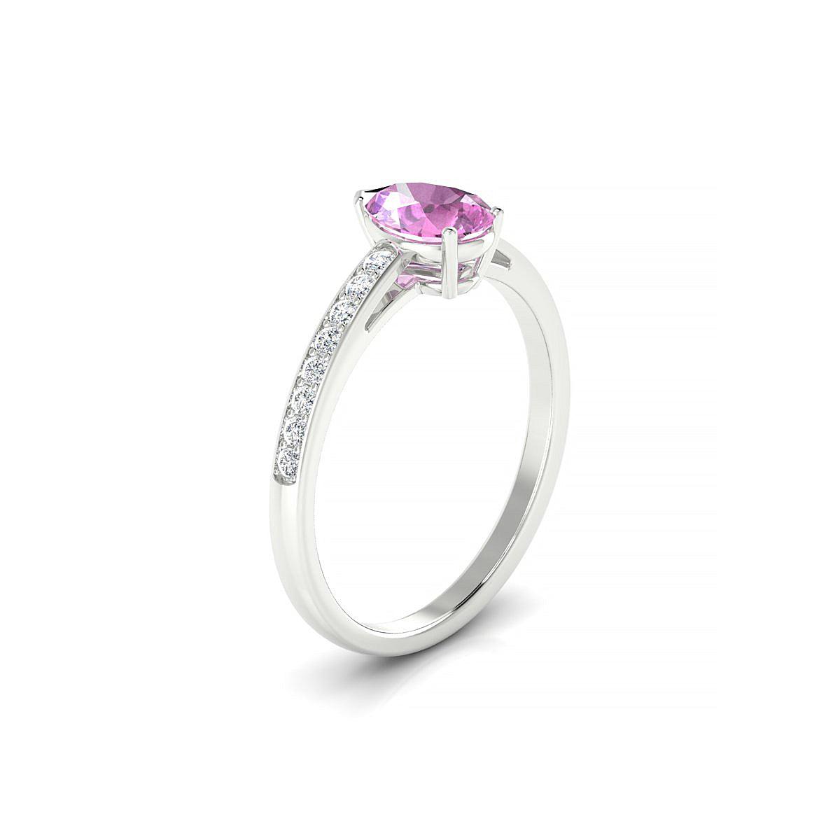 Promise | 18k White Gold 7 x 5 mm Pear Pink Sapphire Ring