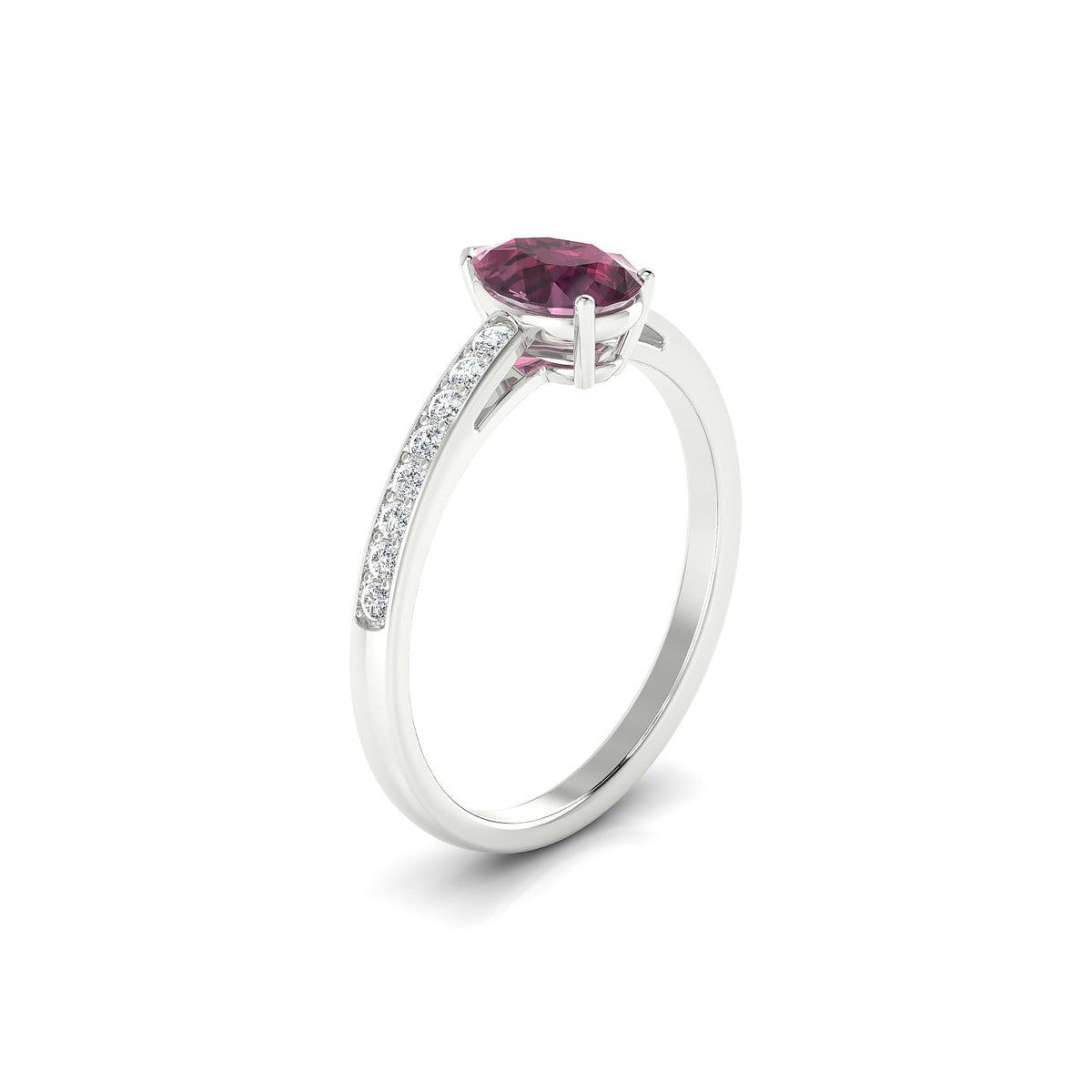 Promise | 18k White Gold 7 x 5 mm Pear Rhodolite Ring