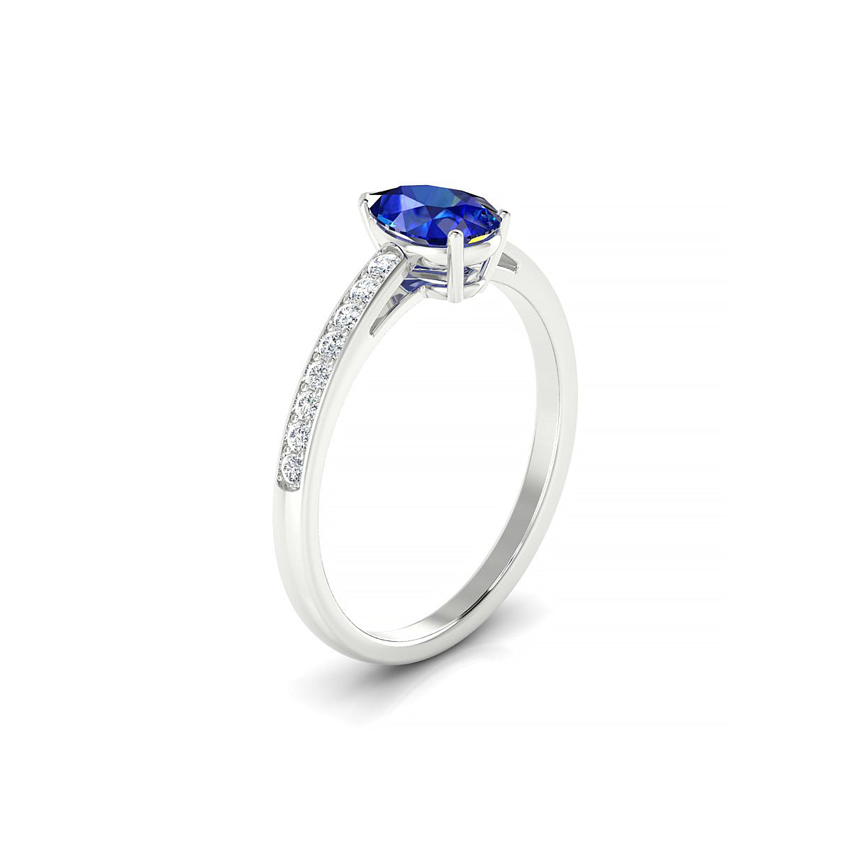 Promise | 18k White Gold 7 x 5 mm Pear Sapphire Ring