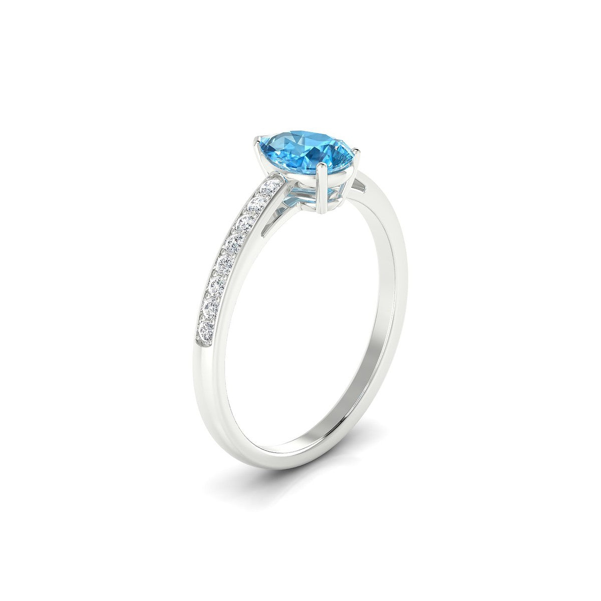 Promise | 18k White Gold 7 x 5 mm Pear Topaz Ring