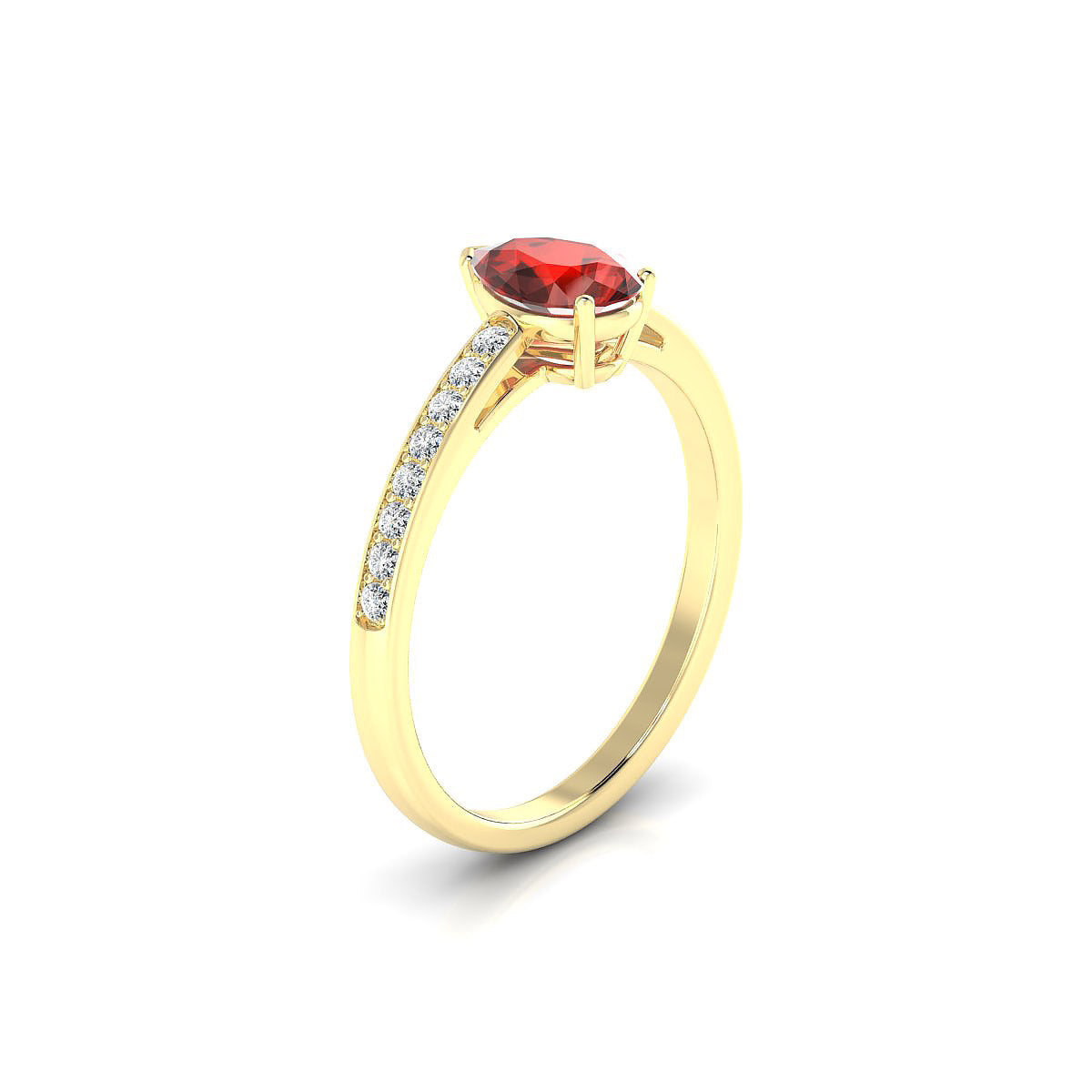Promise | 18k Yellow Gold 7 x 5 mm Pear Garnet Ring
