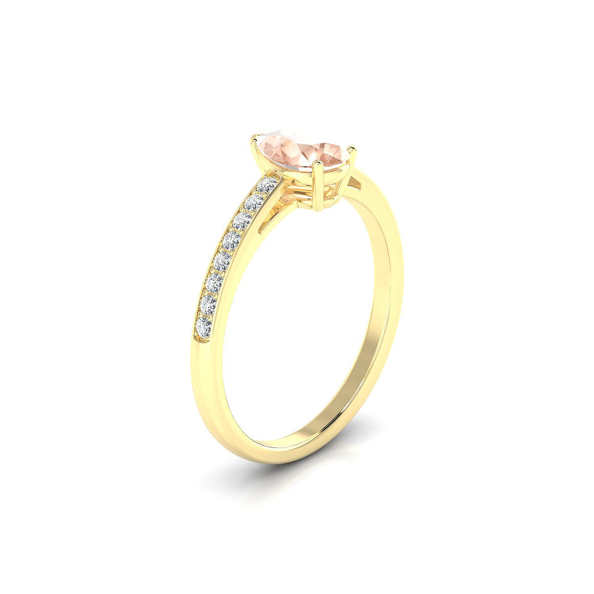 Promise | 18k Yellow Gold 7 x 5 mm Pear Morganite Ring