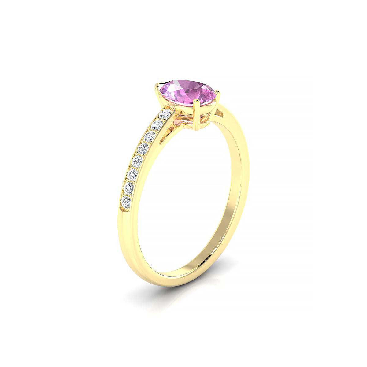 Promise | 18k Yellow Gold 7 x 5 mm Pear Pink Sapphire Ring
