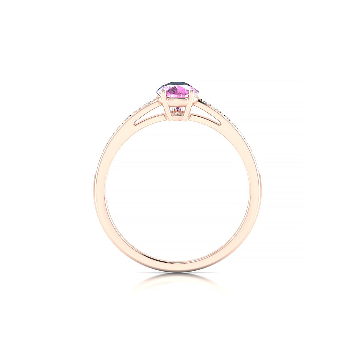 Promise | 18k Rose Gold 7 x 5 mm Pear Pink Sapphire Ring