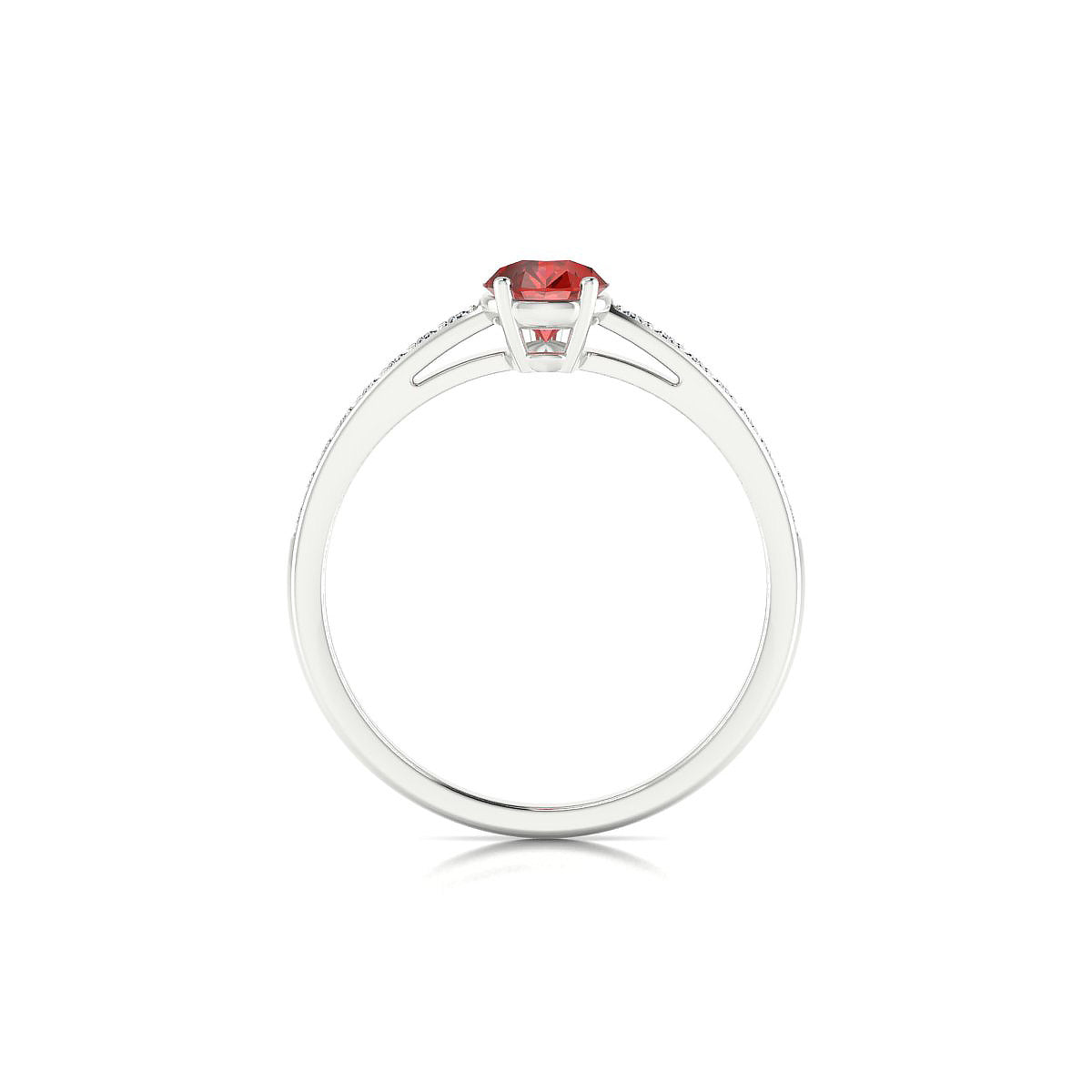 Promise | 18k White Gold 7 x 5 mm Pear Garnet Ring