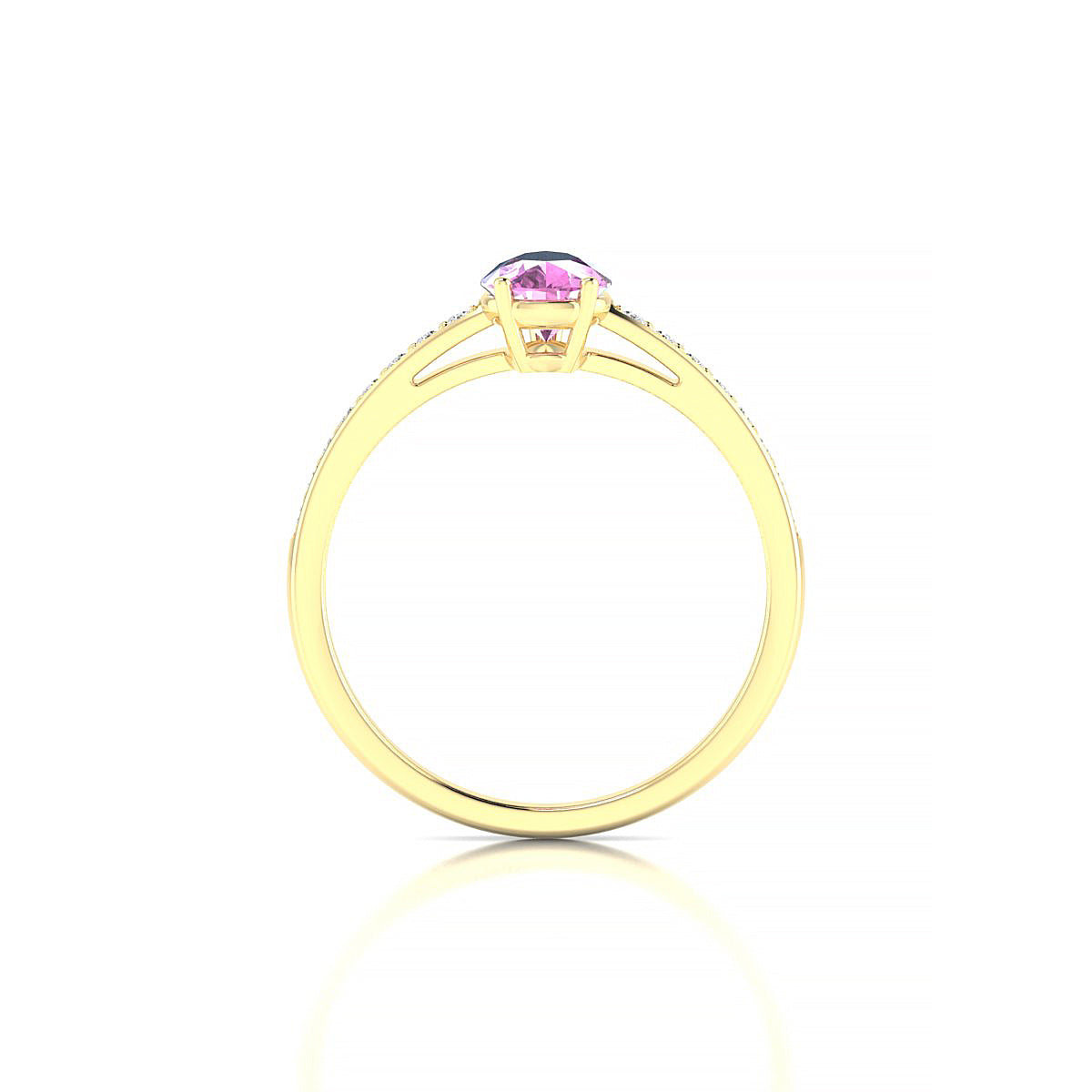 Promise | 18k Yellow Gold 7 x 5 mm Pear Pink Sapphire Ring