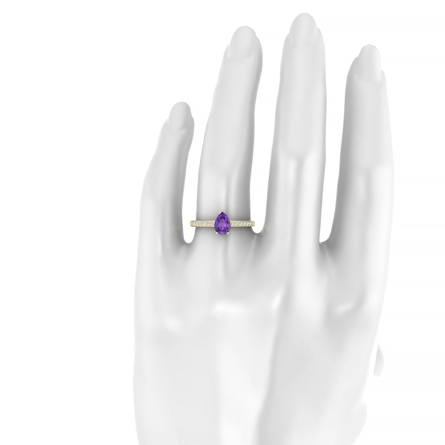 Promise | 18k Yellow Gold 7 x 5 mm Pear Amethyst Ring