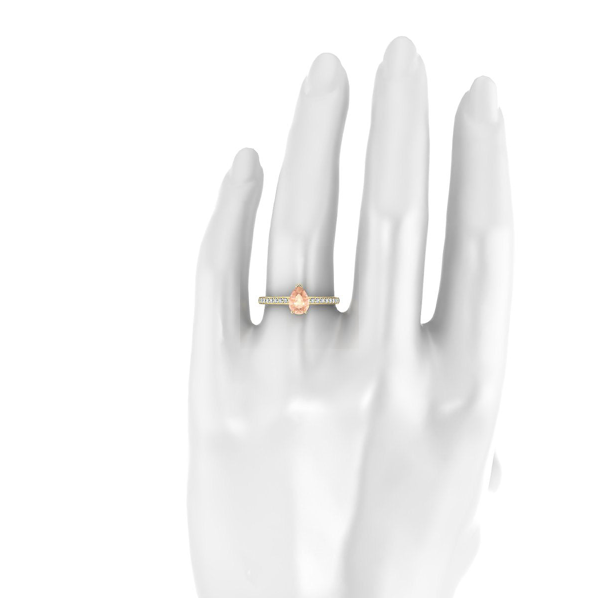 Promise | 18k Yellow Gold 7 x 5 mm Pear Morganite Ring