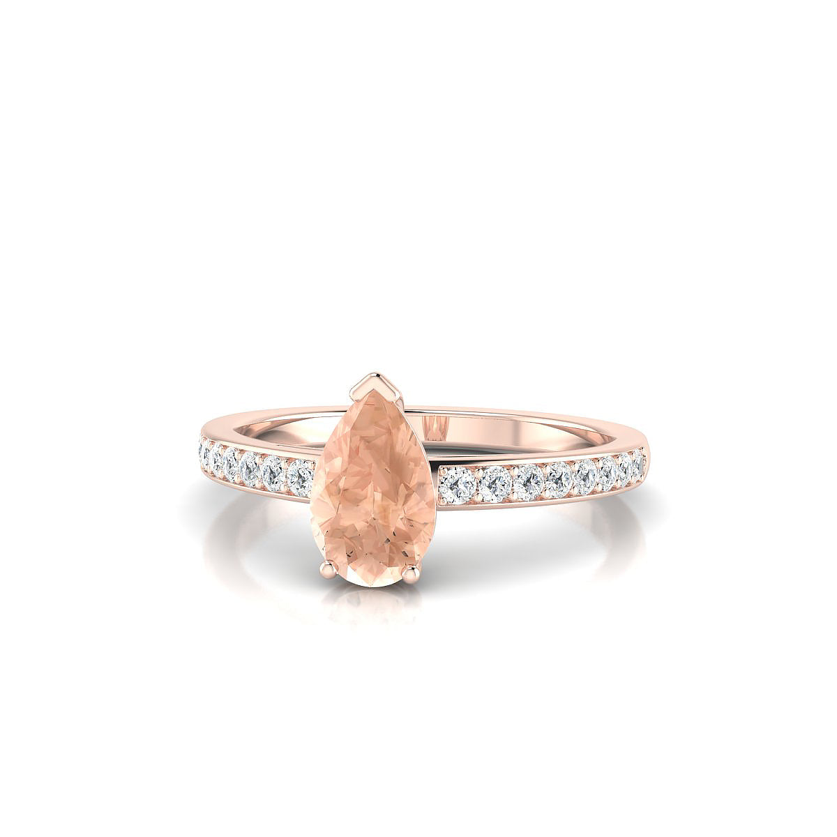 Promise | 18k Rose Gold 8 x 6 mm Pear Morganite Ring
