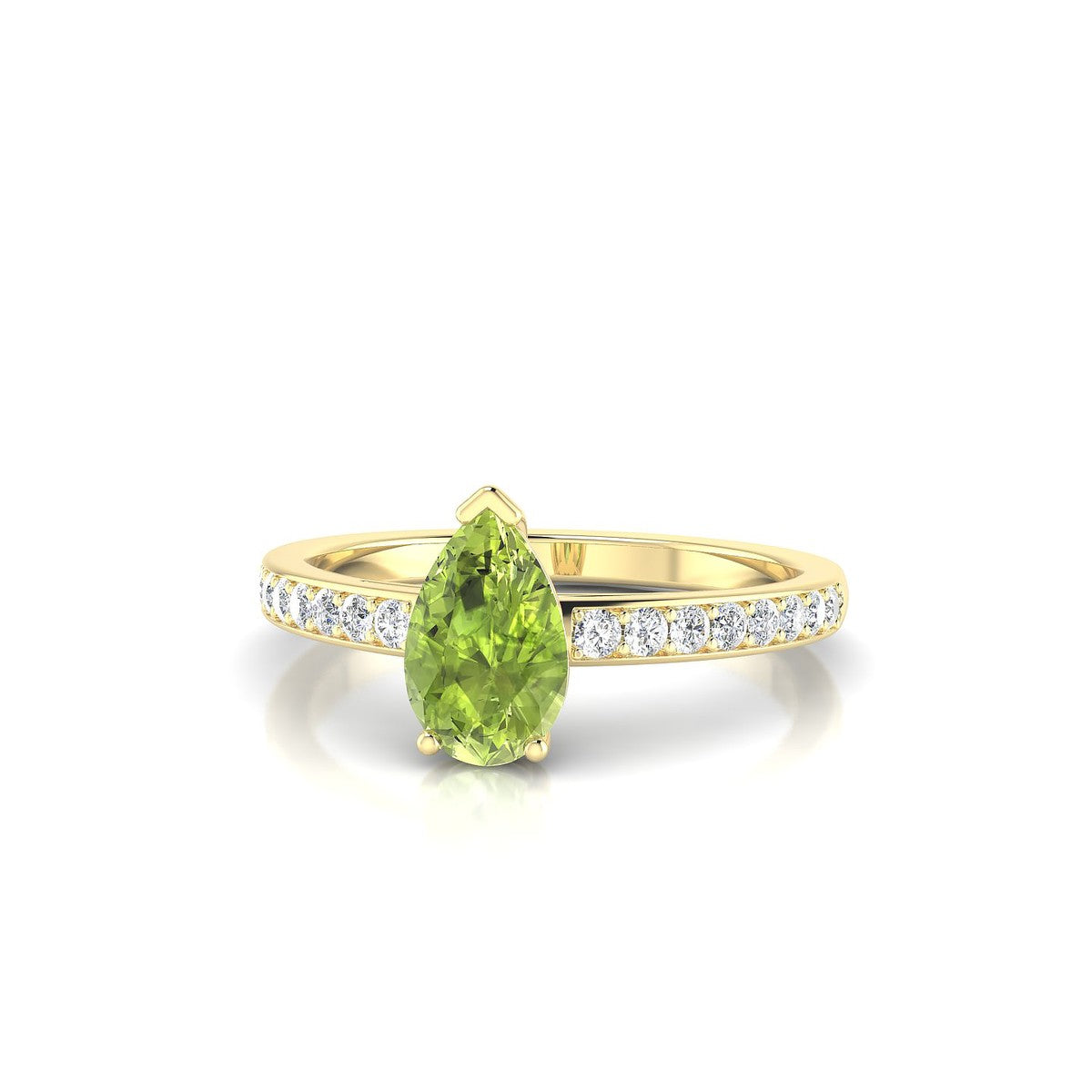 Promise | 18k Yellow Gold 8 x 6 mm Pear Peridot Ring