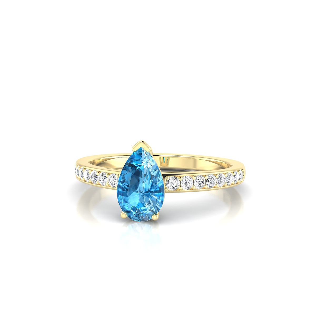 Promise | 18k Yellow Gold 8 x 6 mm Pear Topaz Ring