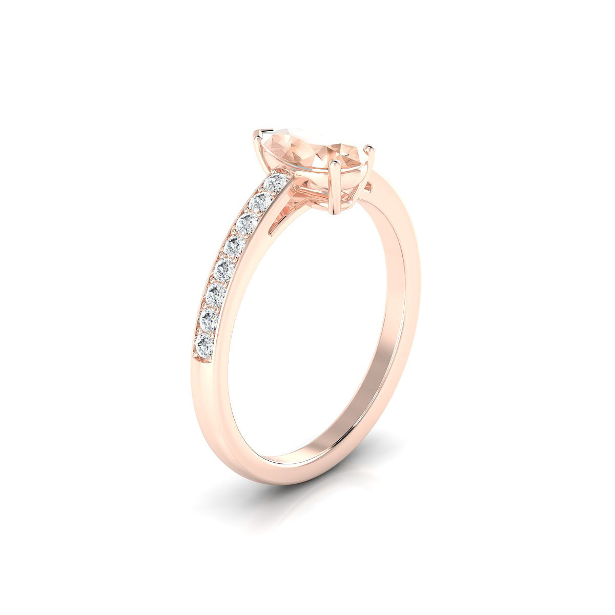 Promise | 18k Rose Gold 8 x 6 mm Pear Morganite Ring