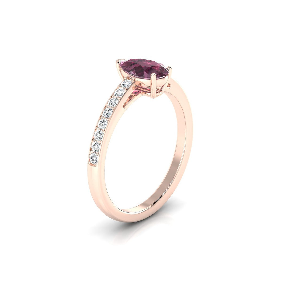 Promise | 18k Rose Gold 8 x 6 mm Pear Rhodolite Ring