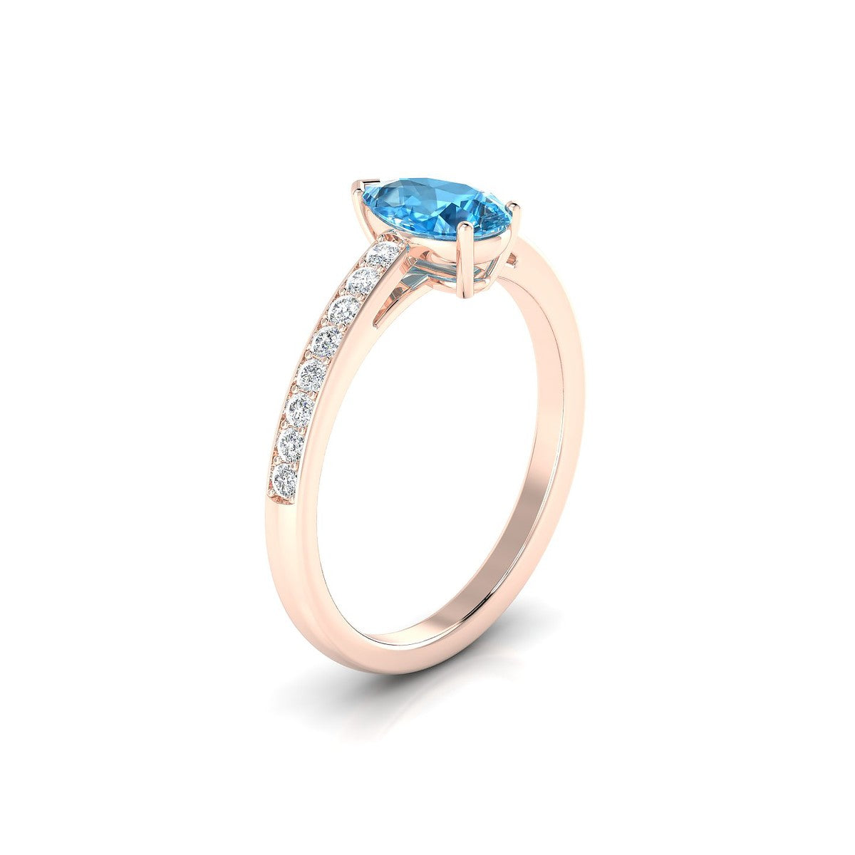 Promise | 18k Rose Gold 8 x 6 mm Pear Topaz Ring