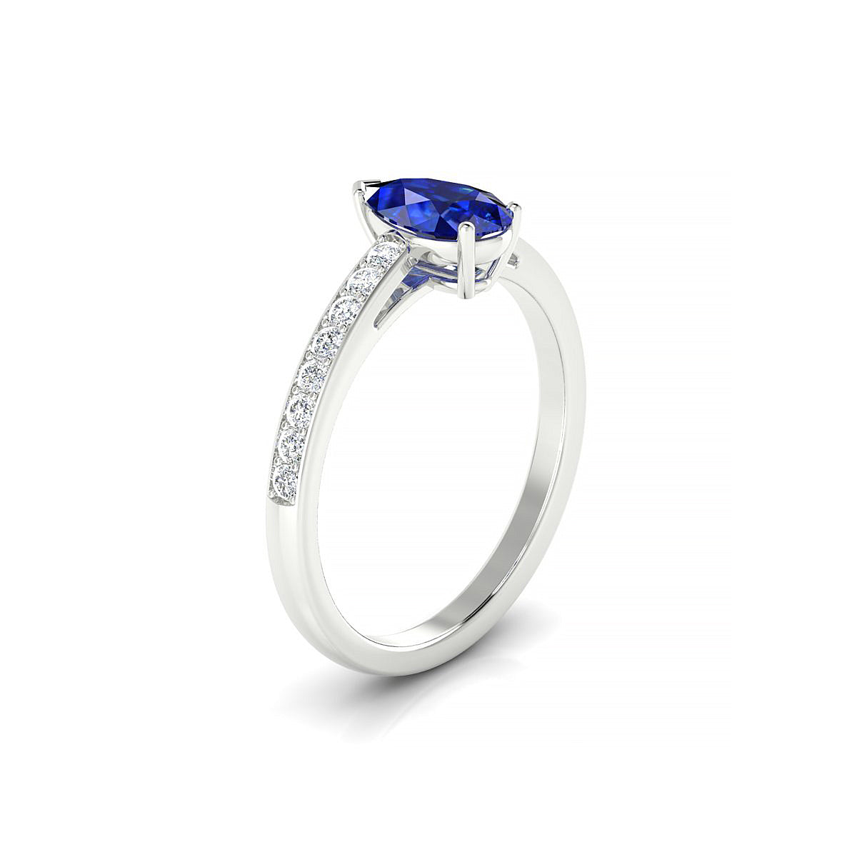 Promise | 18k White Gold 8 x 6 mm Pear Sapphire Ring