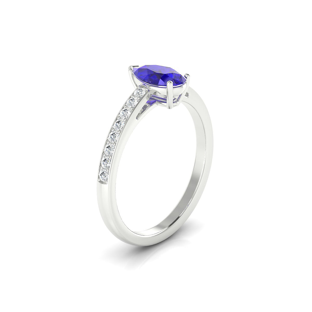 Promise | 18k White Gold 8 x 6 mm Pear Tanzanite Ring