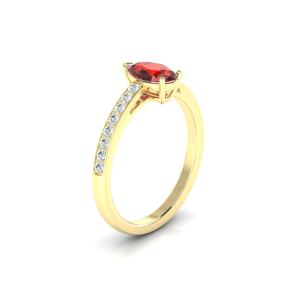 Promise | 18k Yellow Gold 8 x 6 mm Pear Garnet Ring