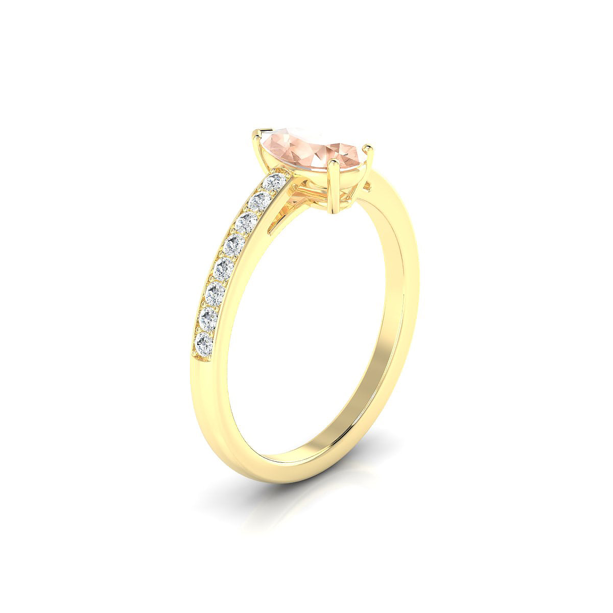Promise | 18k Yellow Gold 8 x 6 mm Pear Morganite Ring