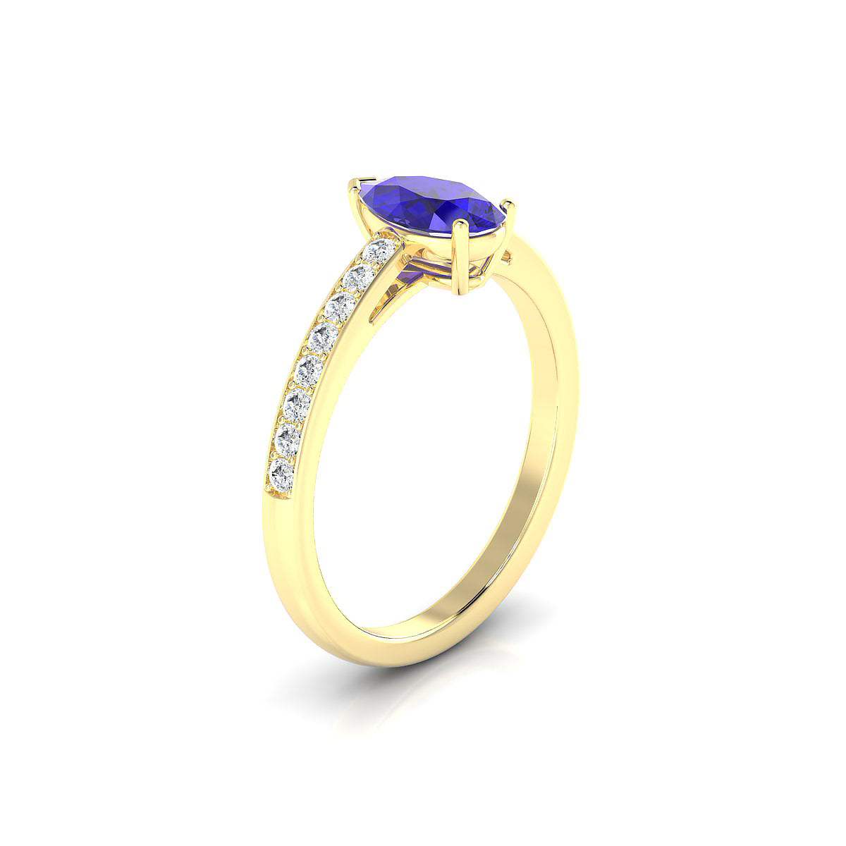 Promise | 18k Yellow Gold 8 x 6 mm Pear Tanzanite Ring