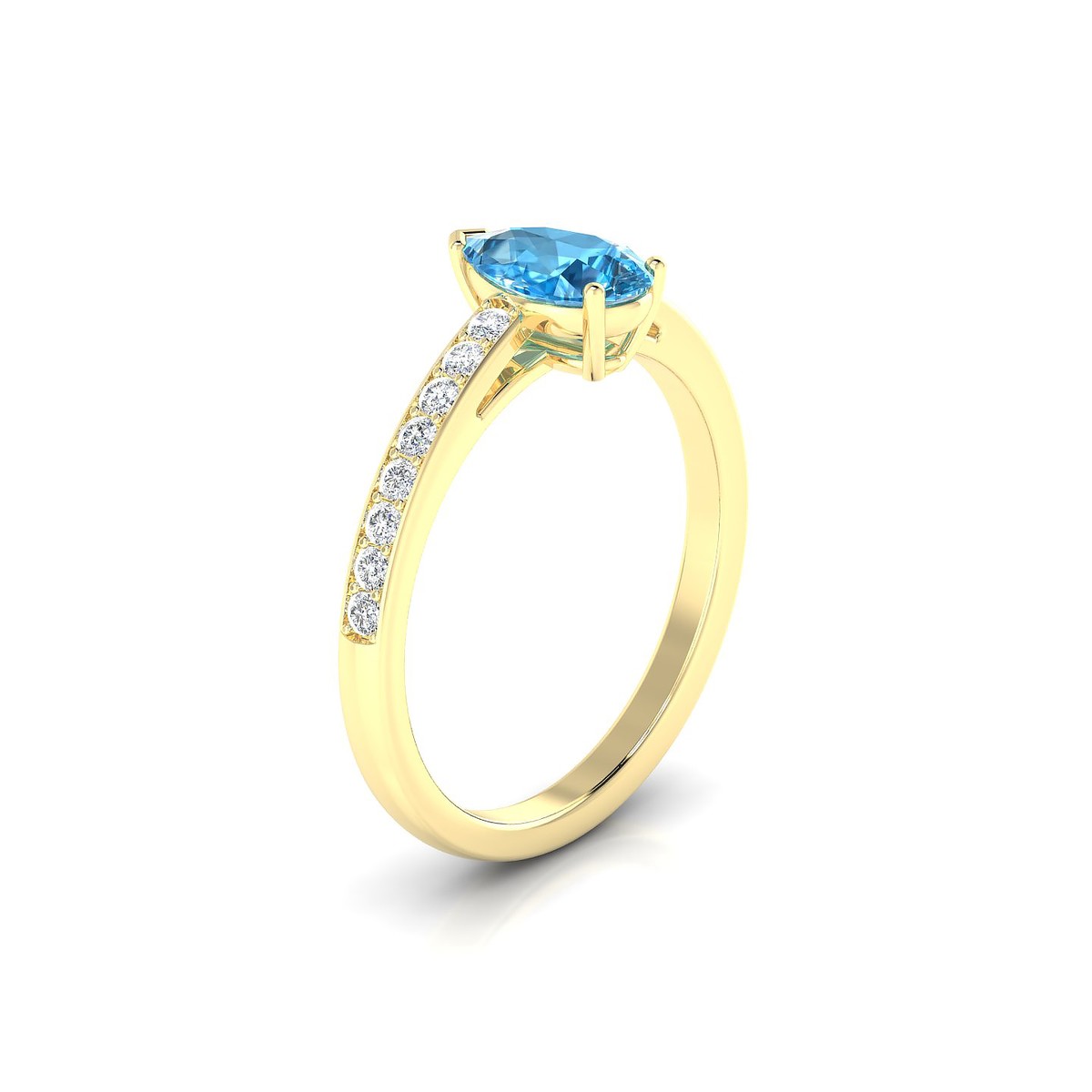 Promise | 18k Yellow Gold 8 x 6 mm Pear Topaz Ring