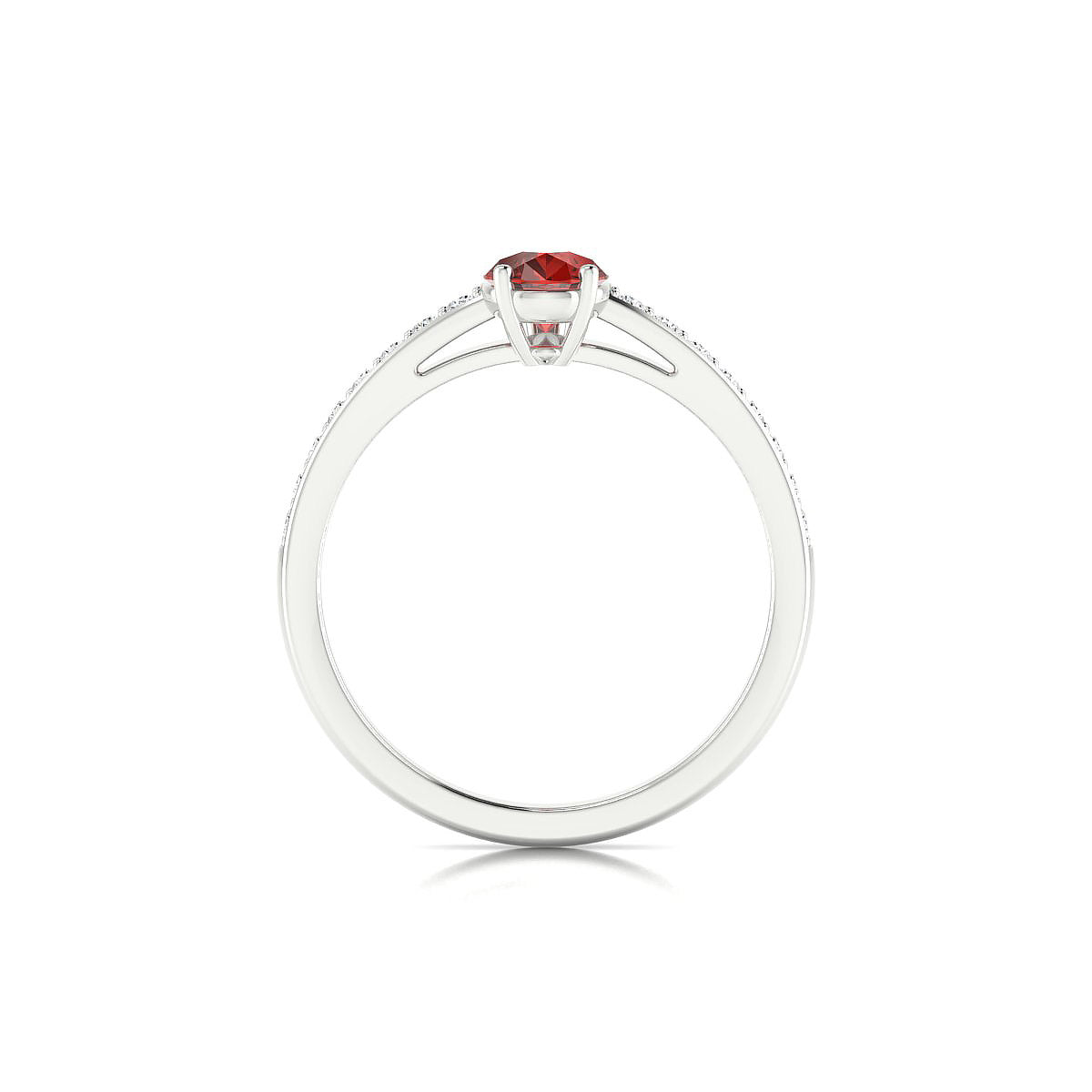 Promise | 18k White Gold 8 x 6 mm Pear Garnet Ring