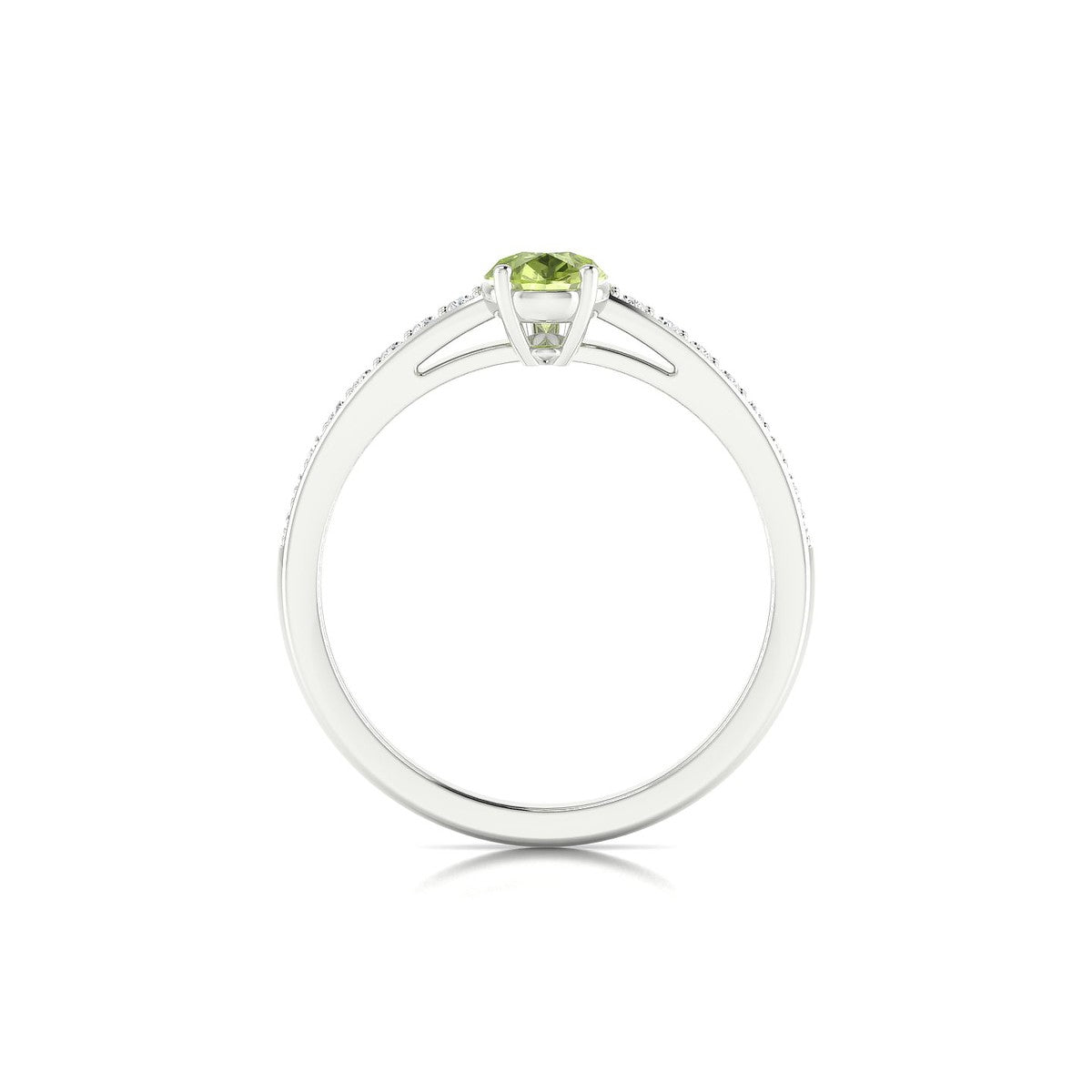 Promise | 18k White Gold 8 x 6 mm Pear Peridot Ring