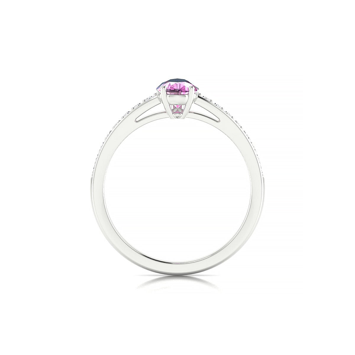 Promise | 18k White Gold 8 x 6 mm Pear Pink Sapphire Ring