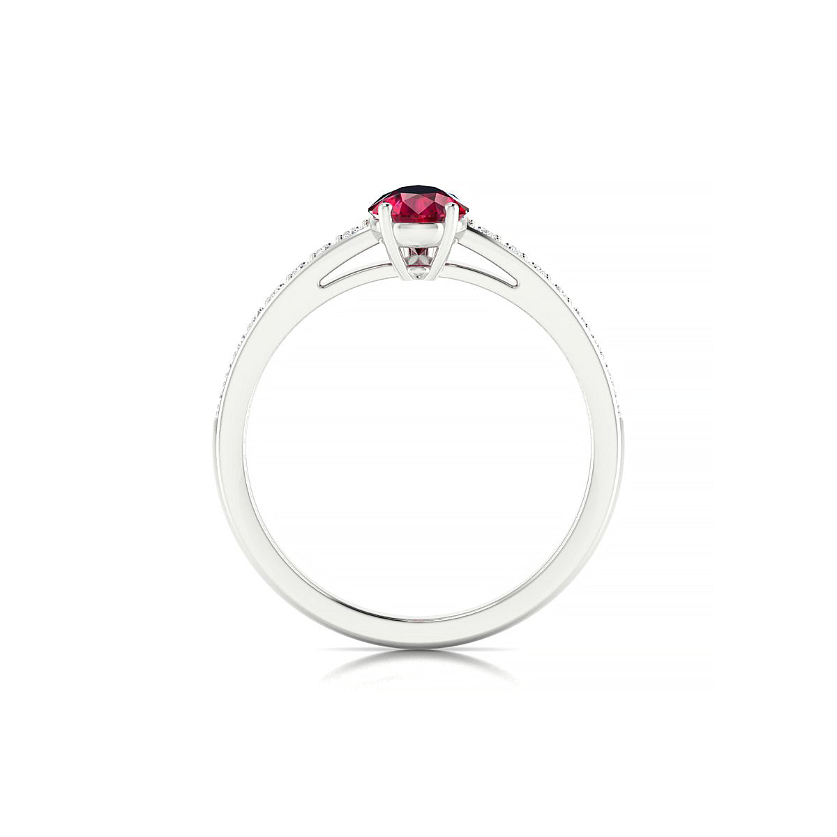 Promise | 18k White Gold 8 x 6 mm Pear Ruby Ring