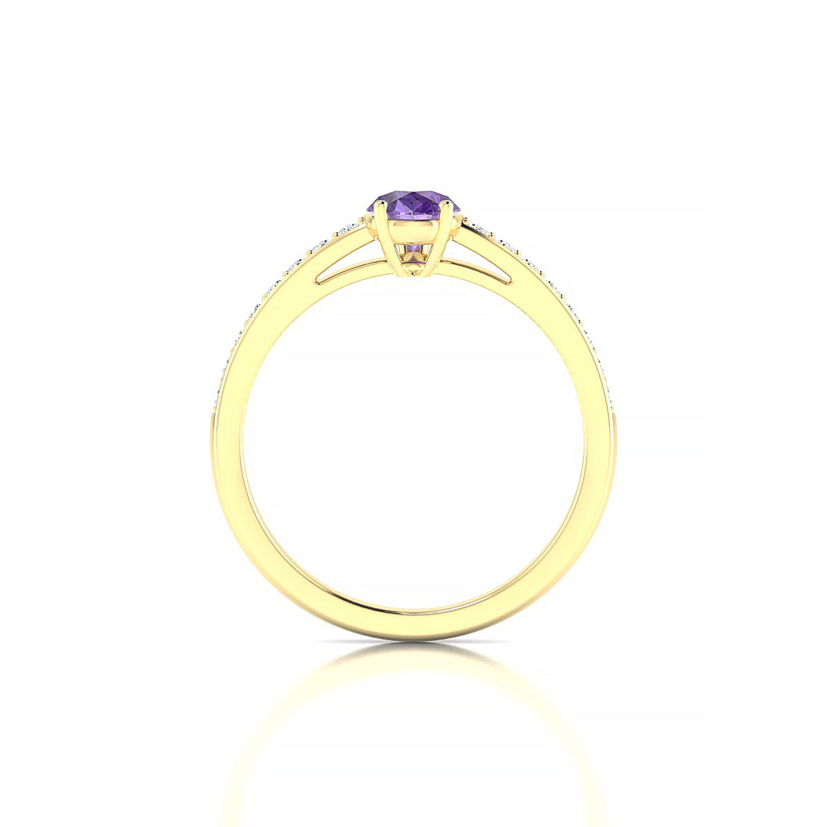 Promise | 18k Yellow Gold 8 x 6 mm Pear Amethyst Ring