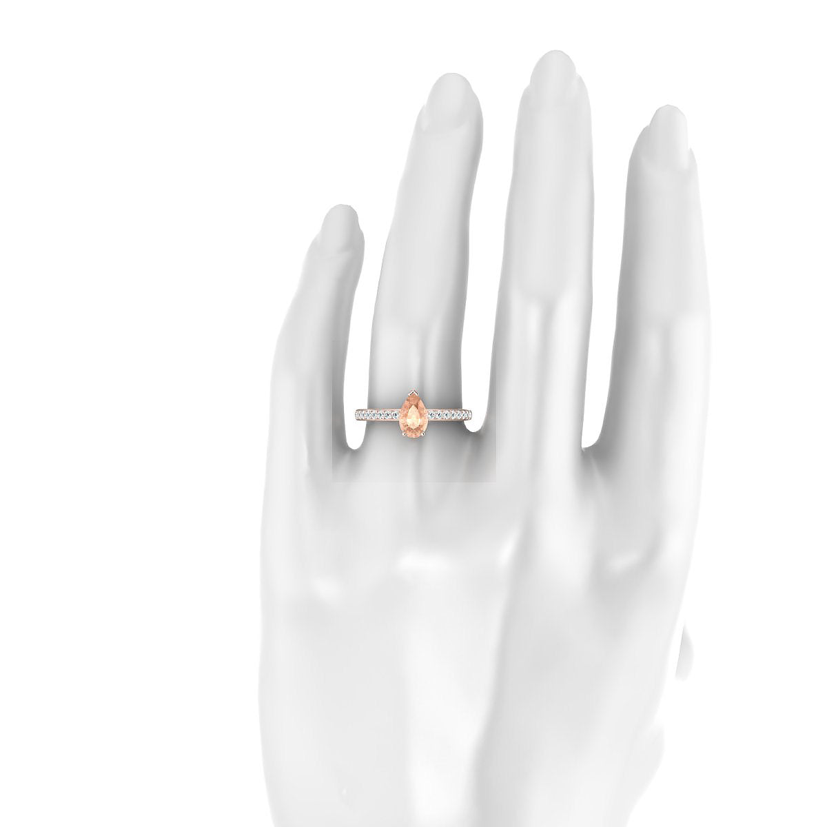 Promise | 18k Rose Gold 8 x 6 mm Pear Morganite Ring