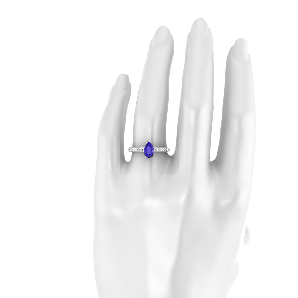 Promise | 18k White Gold 8 x 6 mm Pear Tanzanite Ring