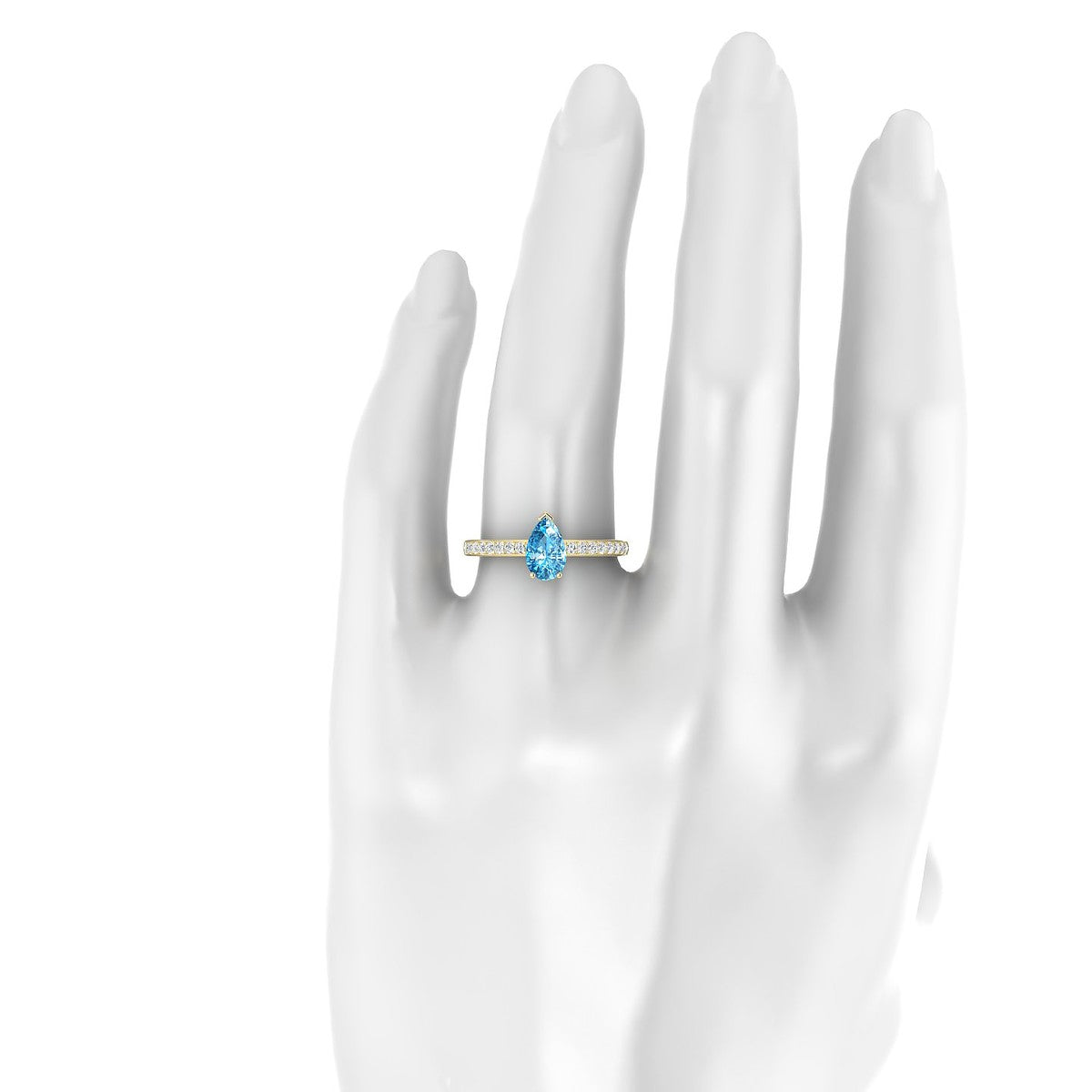 Promise | 18k Yellow Gold 8 x 6 mm Pear Topaz Ring