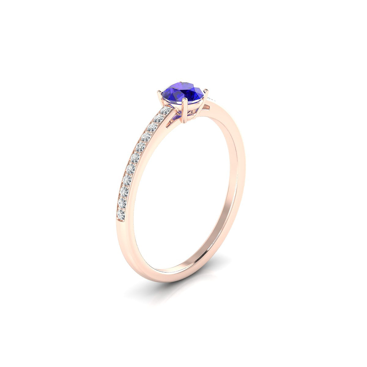 Promise | 18k Rose Gold 4.5 mm Round Tanzanite Ring