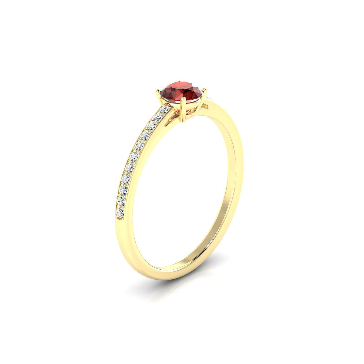 Promise | 18k Yellow Gold 4.5 mm Round Garnet Ring