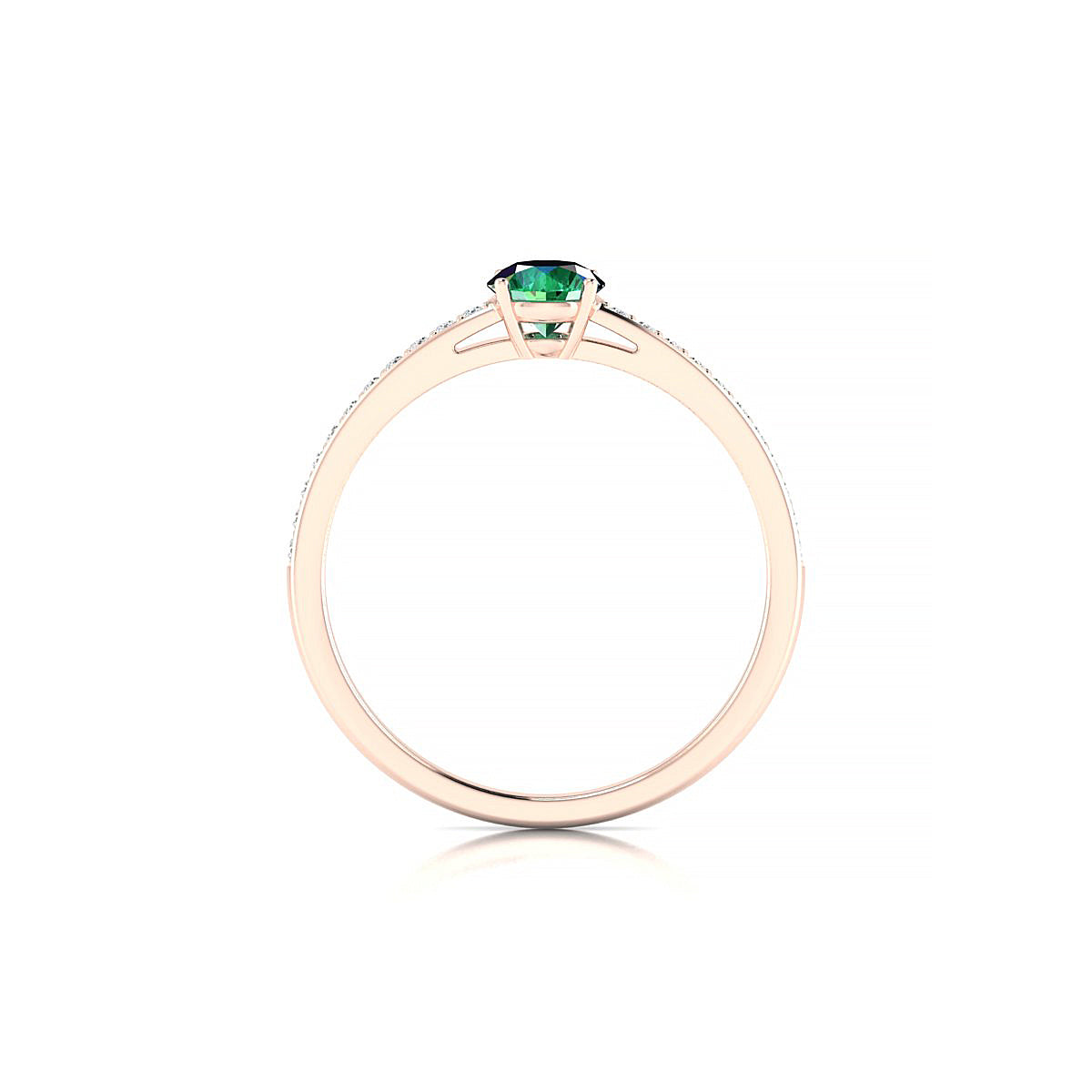 Promise | 18k Rose Gold 4.5 mm Round Emerald Ring